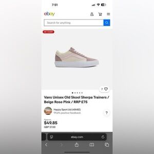 Vans Beige and Rose Sherpa Sneakers